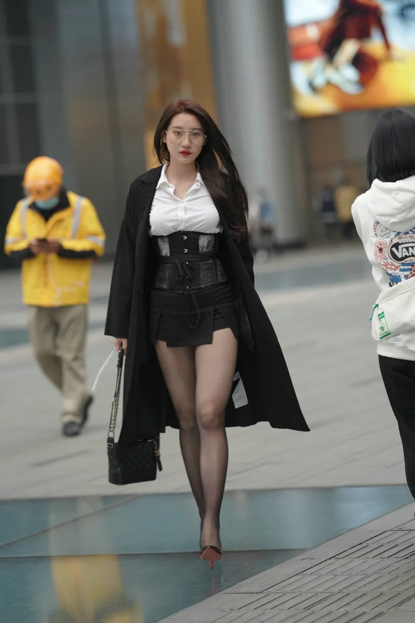 [Mzsock] NO.160 Long legs in black stockings street photography#[105P]-6